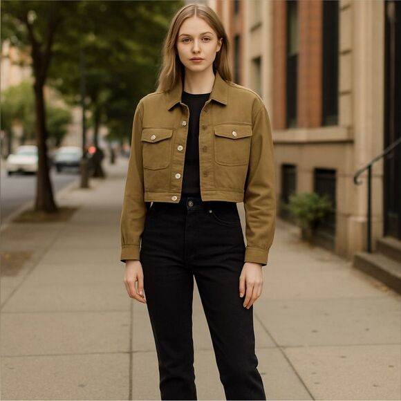 AVEC LES FILLES Denim Jacket sz Medium NWT - Picture 1 of 12